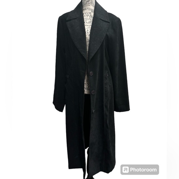 Vintage Black Trench, Large - Picture 1 of 7